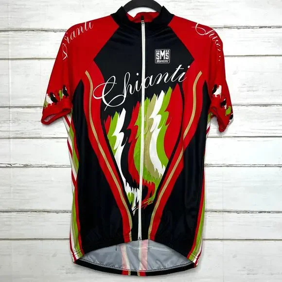 Santini SMS Cycling Jersey XXL Italian Rooster Full Zip Short Sleeve Bike Shirt - Picture 1 of 9